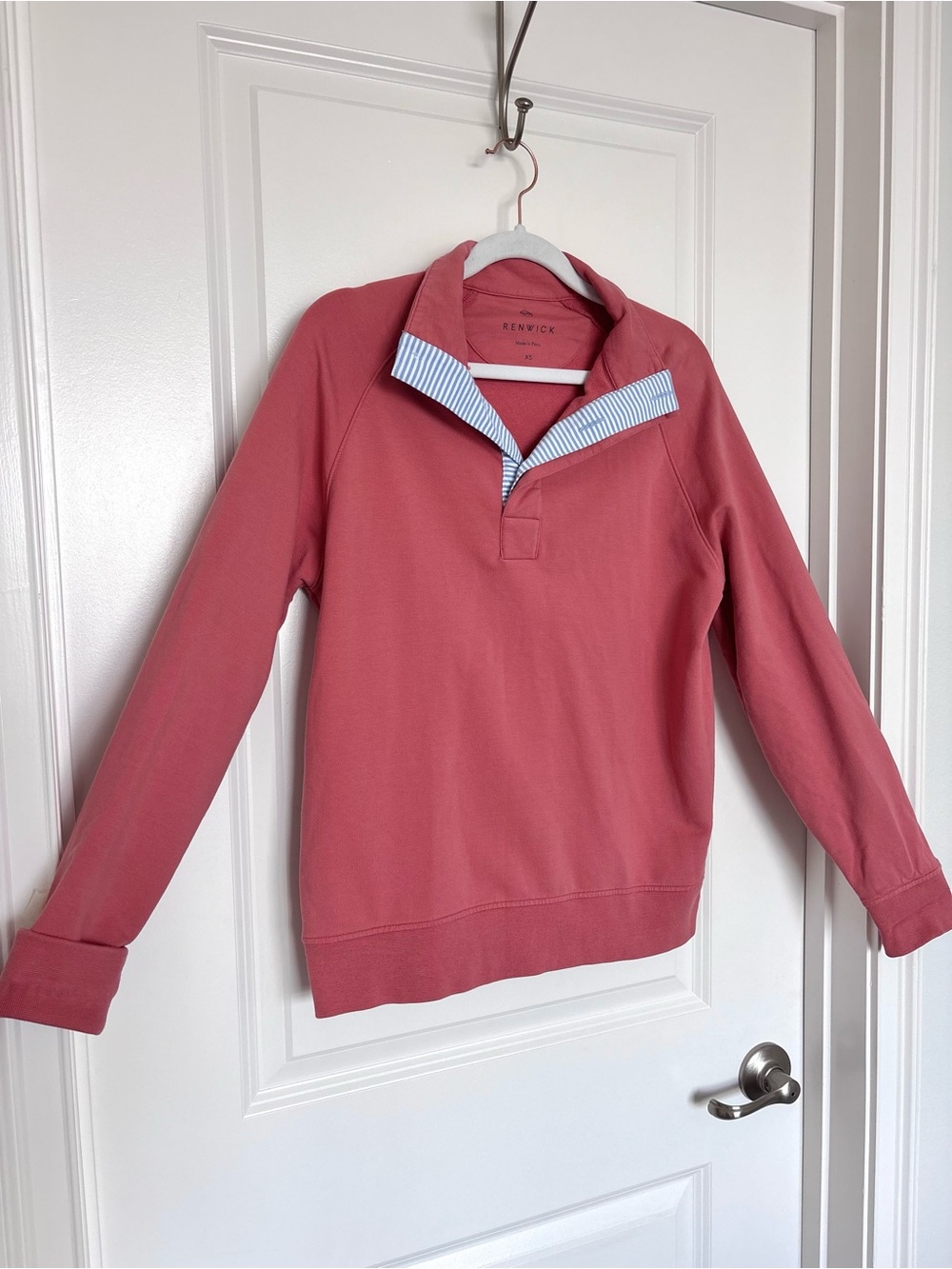 Renwick Sport Pima Cotton Pullover Golf Coastal Preppy Coral Large XS